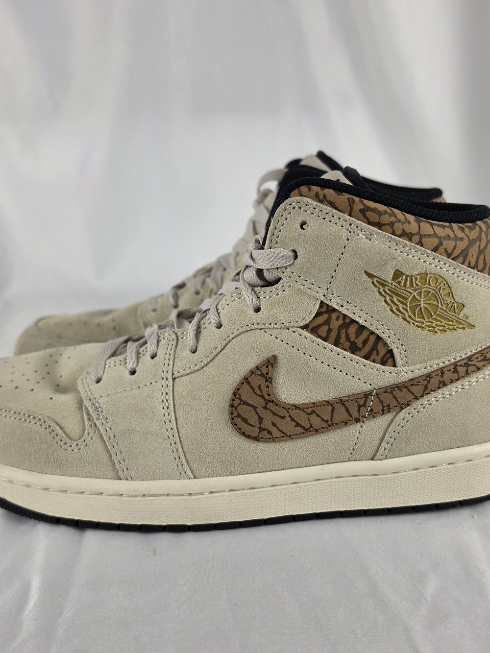 Nike Air Jordan 1 Mid SE Elephant Light Orewood DZ4129-102 Men's Size 10